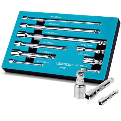Kippverlängerungs Satz 9tlg, Zoll Verlängerung 1/2, 3/8, 1/4-Inch, Extension ...