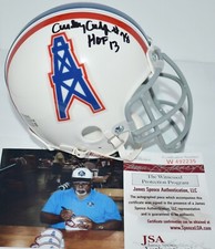 CURLEY CULP SIGNED CUSTOM FACE MASK VSR4 MINI HELMET HOUSTON OILERS HOF 2013 JSA