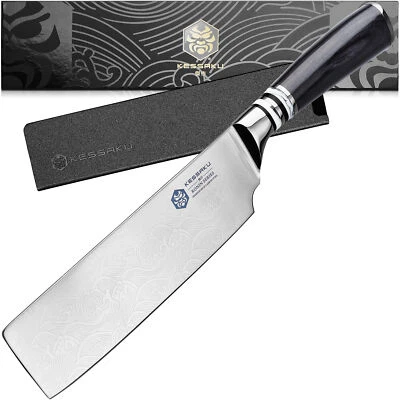 Kessaku 7" Nakiri Vegetable Cleaver Knife - Ronin Series - HC Stainless Steel