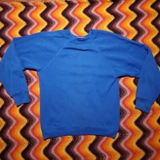 Vintage Tultex Maximum Sweats Youth L 14-16 Made In USA Blue Faded Worn