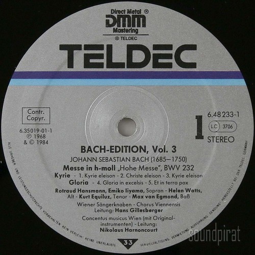 NIKOLAUS HARNONCOURT BACH MASS IN B MINOR TELDEC SPECIAL ED. STEREO 2 LP SET NM - Picture 3 of 3