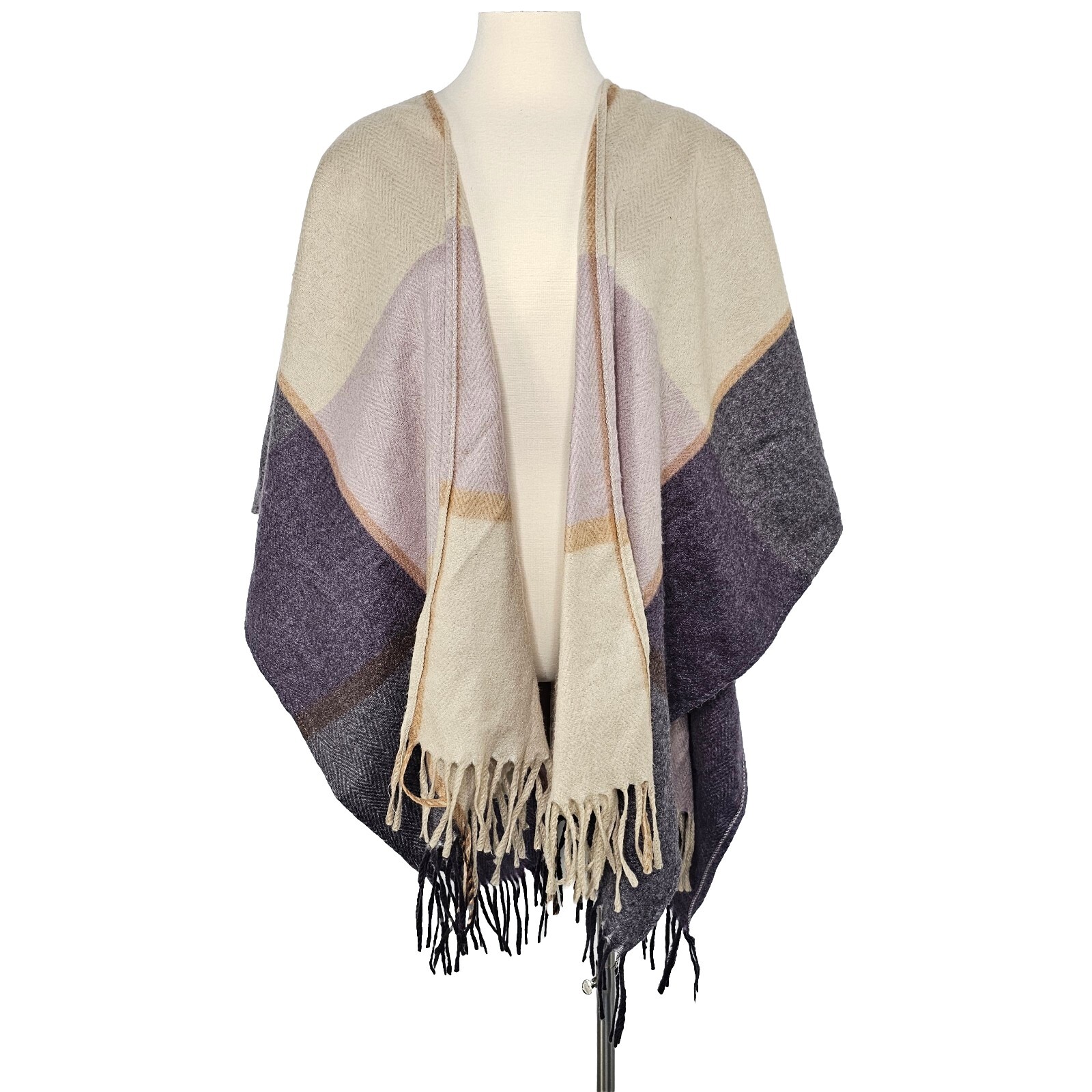 Woolrich Multicolor Plaid Rectangular Fringe Cozy… - image 1