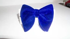 Blue Velvet Bow Tie - Oversized Bow Tie, Velvet Bow Tie, Butterfly Bow Tie