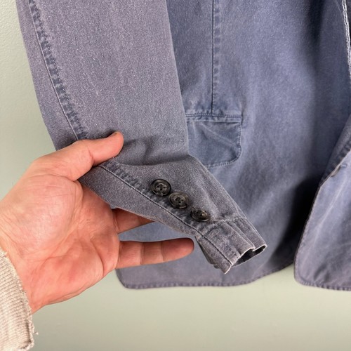 Vintage LL Bean Sport Coat Mens Size 42 Blue Blazer Jacket Canvas 90s Cotton - Picture 2 of 11