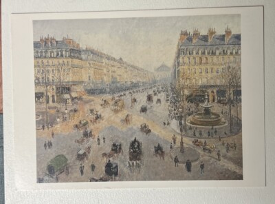 Camille Pissarro Avenue De L Opera Paris 1898  - Vintage Chrome Postcard