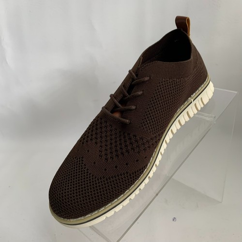Steve Madden Big Boys Mark Oxford Brown Round Wingtip Knit Lace Up Shoes Size 4 - Picture 4 of 10