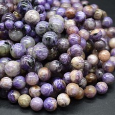 Charoite Round Beads 4mm 6mm 8mm 10mm - 15" Strand, for Jewellery Making