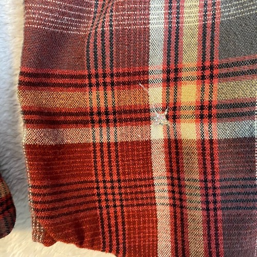 Volcom Mens Flannel Shirt Small Classic Fit Red Plaid Cotton Blend Long Sleeve - Picture 7 of 9