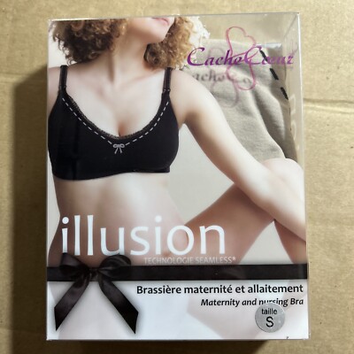 Cache Coeur Beige Illusion Maternity Nursing Bra Size Small Seamless Technology