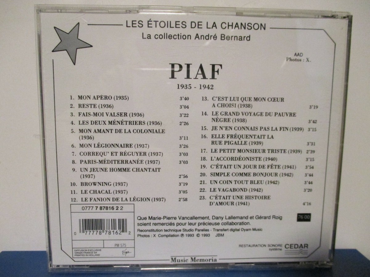 Edith Piaf - 1935-1942 - CD - MINT condition - E21-2236 | eBay