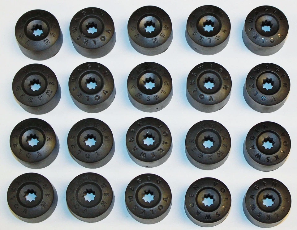 GENUINE VW WHEEL NUT BOLT COVERS CAPS PLASTIC GOLF ID TIGUAN TOOL x20 17mm NEW - Image 4 of 4
