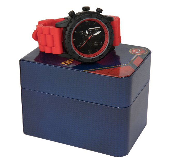 Marvel Spider-Man Home Coming Logo Wrist Watch /w Case + Red Metal