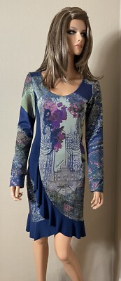  Ausverkauf / Kleid blau Siebdruck SAVE THE QUEEN Gr. 36