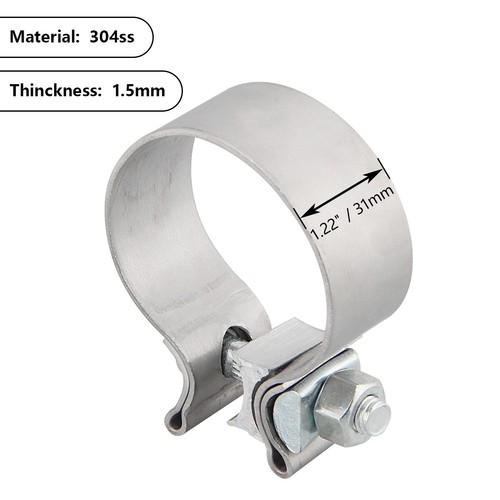 3" Inlet Clamp On Diesel Exhaust Tip 4" Outlet 12" Long Polished Stainless Steel - Foto 8 di 9