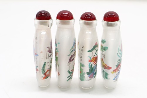 4pc Chinese painted "Picture of GoldFishes" Glass snuff bottle #30 - Picture 3 of 6