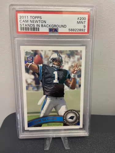 2011 Topps Cam Newton RC #200 Stands Background PSA 9 Mint Low Pop