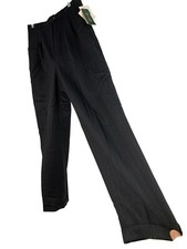 VTG Lauren Ralph Lauren Black Pinstripe Wool Trousers Womens Size 10 RN10216