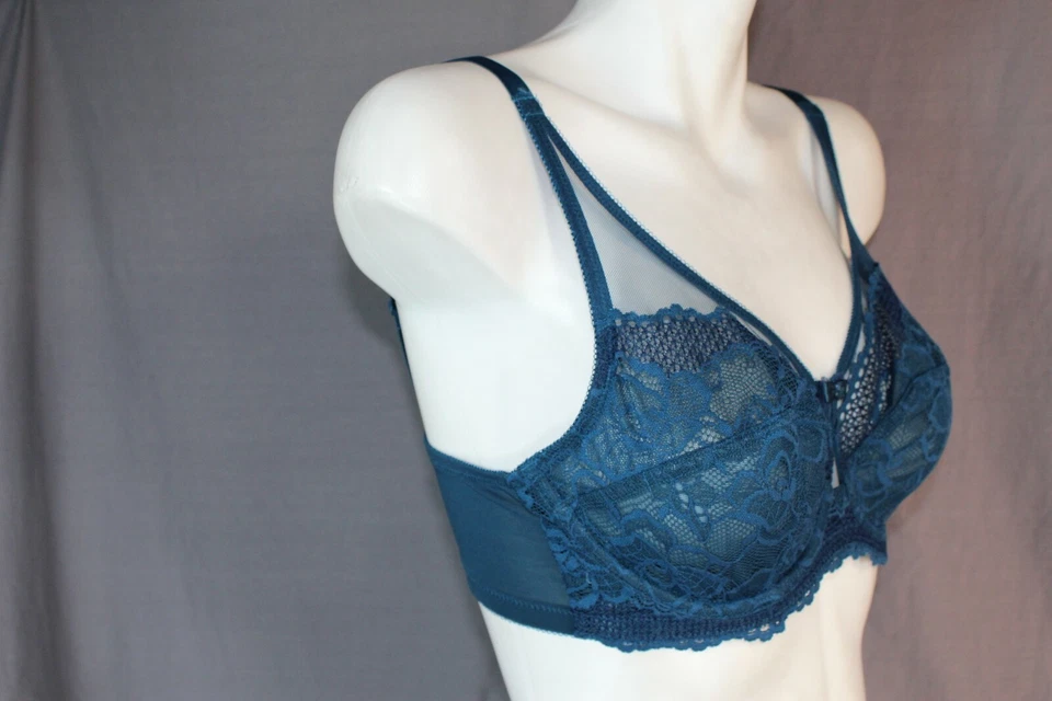 Sujetador Panache 9771 Ava sin forro Balconette transparente con aros talla 32DD azul Reino Unido/Estados Unidos Foto 3 de 4