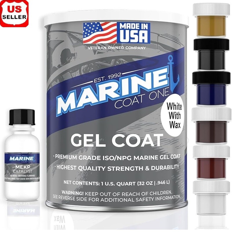 ISO NPG Gel Coat White Wax MEKP Catalyst Boat Repair Kit Fiberglass Scratch Fill
