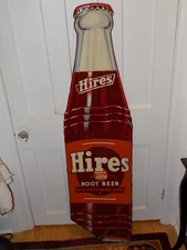 Vintage Hires Root Beer Embossed Bottle Tin Sign