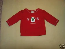 Koala Kids Christmas Snowman Top Let it Snow Size 3-6 Months NWT