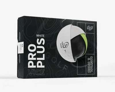 VICE GOLF VICE PRO PLUS BALLS WHITE- 1 DOZEN NEW IN BOX