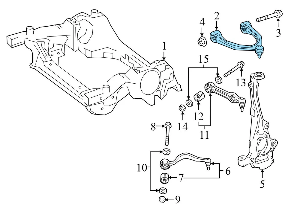 Mercedes-Benz C200 2015 - brazo de control superior delantero derecho 2053305601 Foto 3 de 4