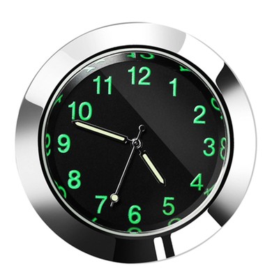 Mini Digital Quartz Analog Watch Luminous Stick-On Clock For Car Motorcycle