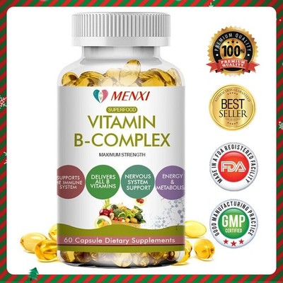 Vitamin B Complex - Super B Vitamin, Immune Boost, Metabolism, Energy 60 caps