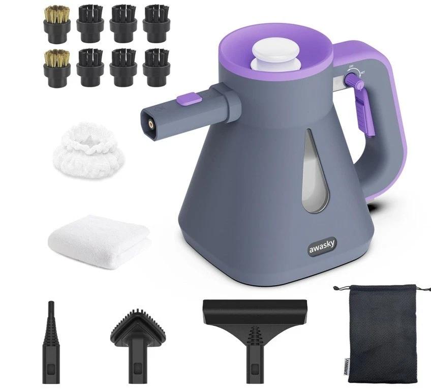 Steam Cleaner: 10s Fast Heating-Lockable Steam Trigger-Large Tank-Refill Anytime