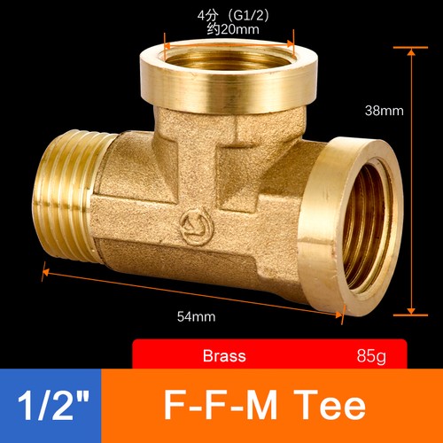 Brass Threaded fitting 1/2" 20mm Plumbing Fittings Tee Elbow Straight Connector - Picture 16 of 30