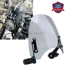Motorcycle Windshield Windscreen w/Bracket For Triumph Bonneville Bobber 17-2023