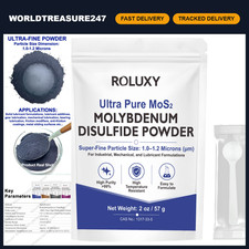 99 Pure Molybdenum Disulfide Powder 2oz - Ultra Fine MoS2 Lubricant Additive fo