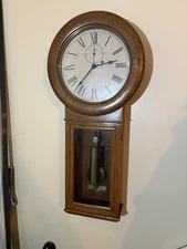 Seth Thomas # 2 Oak Wood Regulator Wall Clock Repro Vintage