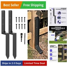 Fence Post Repair Kit - One-Piece Steel Anchor & Stakes for Broken/Leaning 4x...