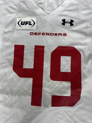 UFL Under Armour Football DC Defenders White Jersey Number 49