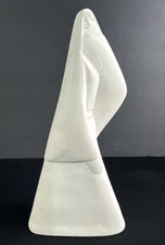 Hassan Heshmat Egyptian Modernist White Bisque Robed Woman Figure 11” Egypt (6)