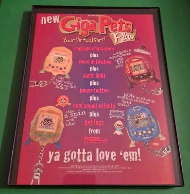 Giga Pets Plus Virtual Pet Tiger Electronics Framed Print Ad 1998 8.5x11