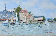 DUBORD Jean Pierre "Boats in the Port of Honfleur"