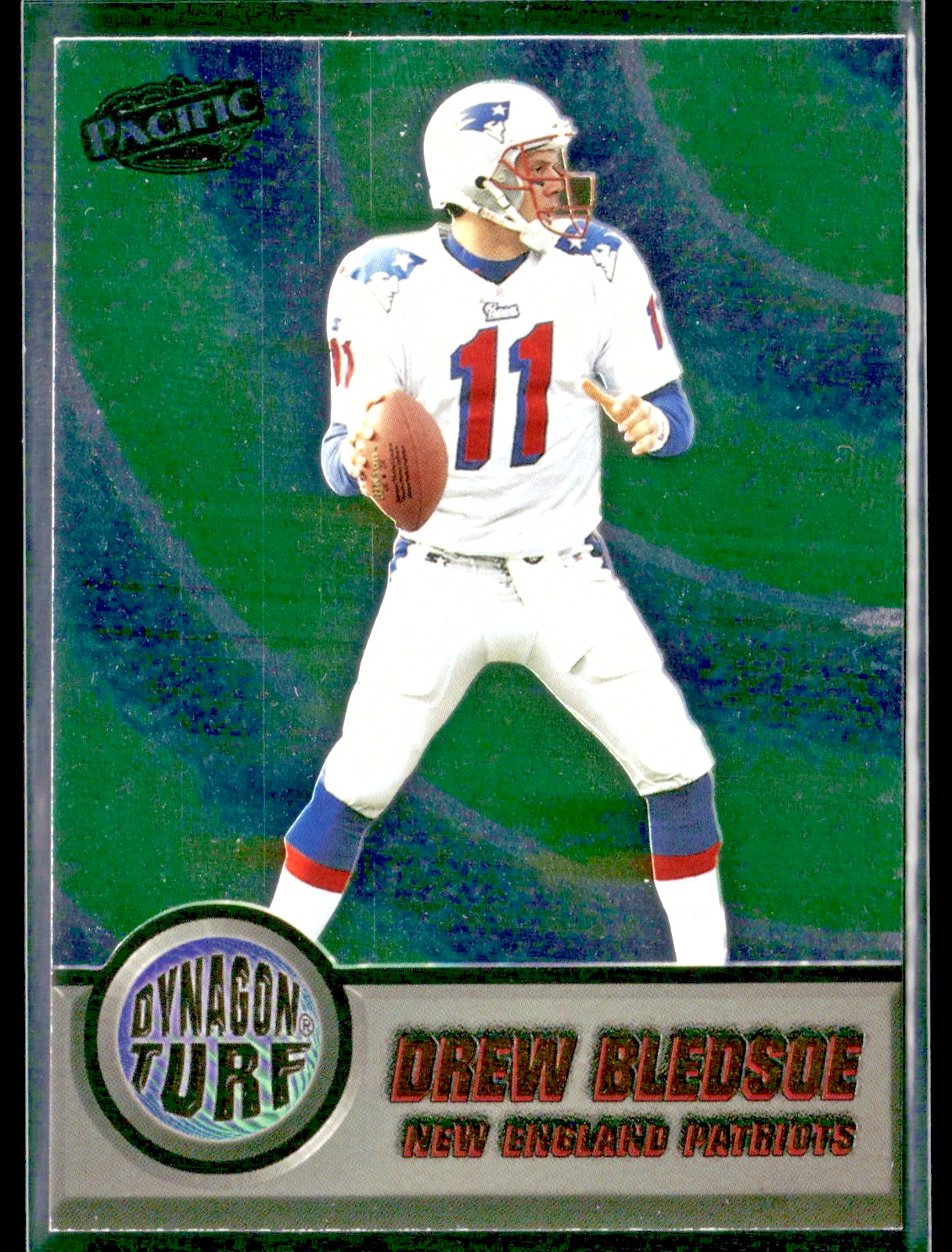 Drew Bledsoe 1998 Pacific Dynagon Turf Insert Card #11 New England Patriots