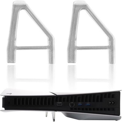 2er Pack PS5 Slim Ständer, Klar Konsolenhalter mit Kühlfüßen, Anti Rutsch