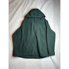 Duluth Trading Co Mens Green Fleece Hybrid Hooded Jacket Reinforced Elbows