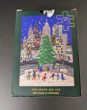 ANTHROPOLOGIE RIFLE Paper Co Holidays on Ice Mini Puzzle 100 piece NIB