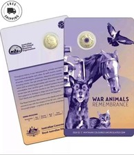 2024  WAR ANIMALS- PURPLE POPPY $2 "C" MINTMARK Coin ON CARD