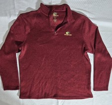 Mossy Oak Sweatshirt Mens XL Burgundy Polyester Long Sleeve Quarter Zip Pullove