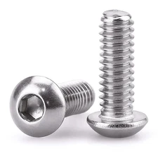 3/8-16 x 1 Button Head Socket Cap Bolts Screws, 304 Stainless Steel 18-8, Ful...