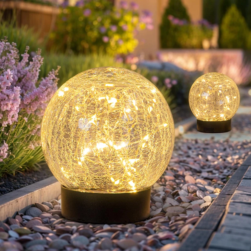 Beautyard Solar Globe Lights Outdoor Large Garden Decor Usb Charged 4.72