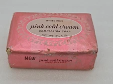 Vintage White King Pink Cold Cream Complexion Soap 3.5 oz Foil Wrapped HTF