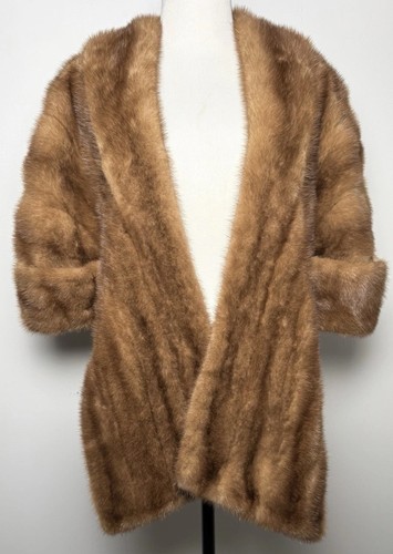 Vintage EMBA Autumn Haze Mink Jacket 50s 60s Blonde Mink Shawl Collar Coat