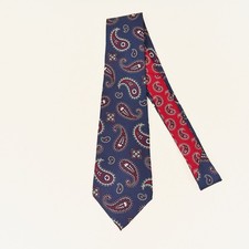 Vintage Tommy Hilfiger Silk Tie Navy Red Paisley Made in USA 4" x 57โ